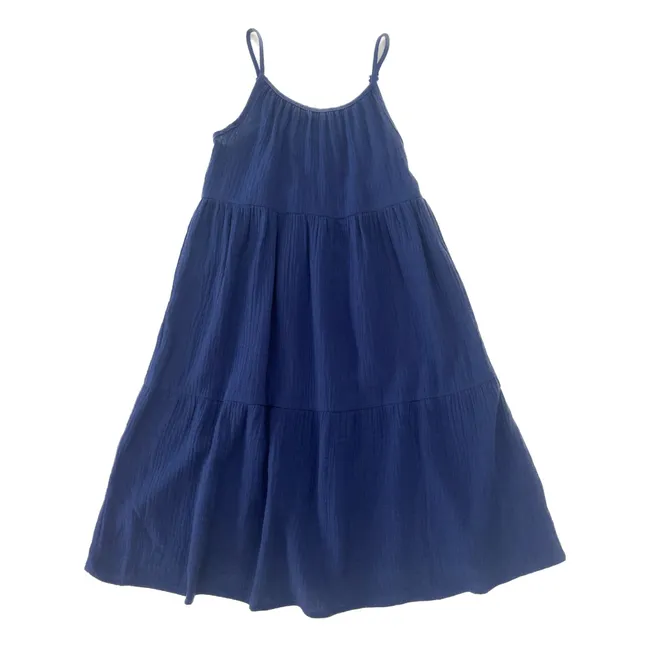 Kleid mit schmalen Trägern | Königsblau