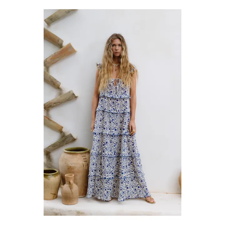 Robe Volants Kir Royal | Bleu- Image produit n°1