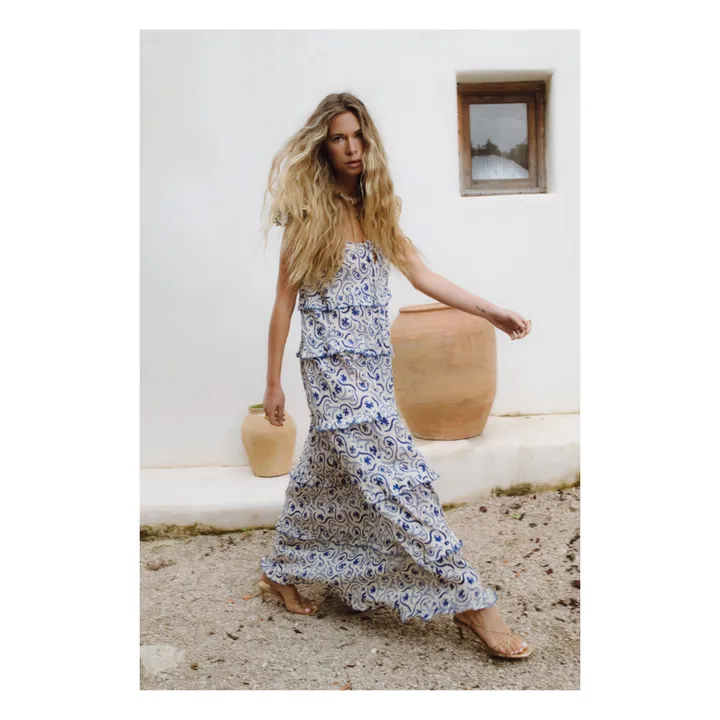 Robe Volants Kir Royal | Bleu- Image produit n°4