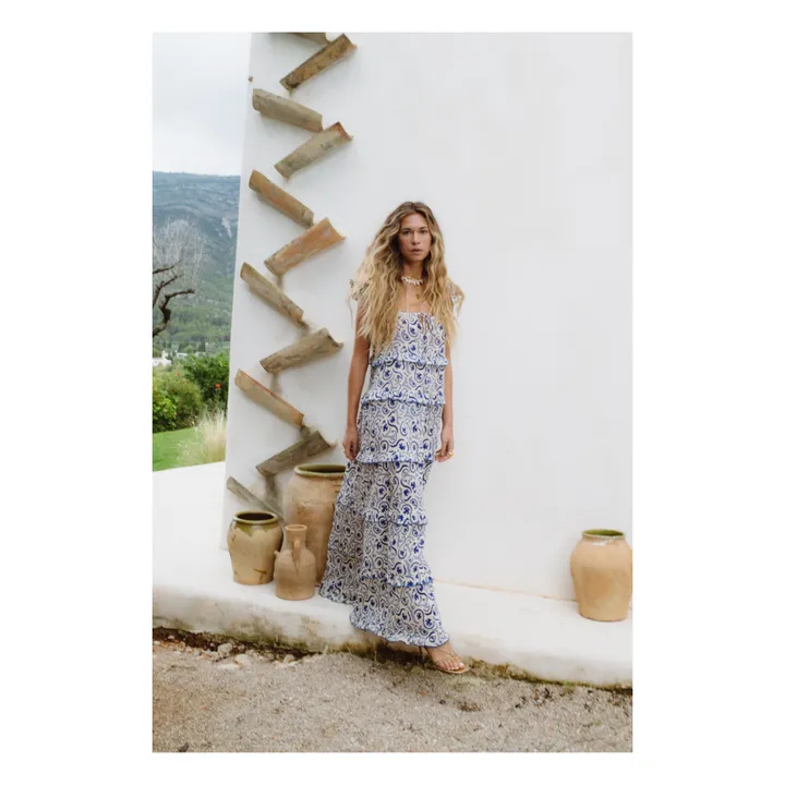 Robe Volants Kir Royal | Bleu- Image produit n°2