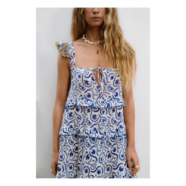 Robe Volants Kir Royal | Bleu- Image produit n°6