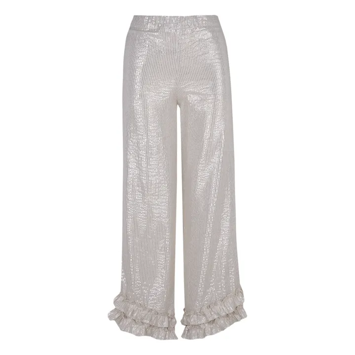 Pantalon Mojito Rayures Métallisées | Argenté- Image produit n°0