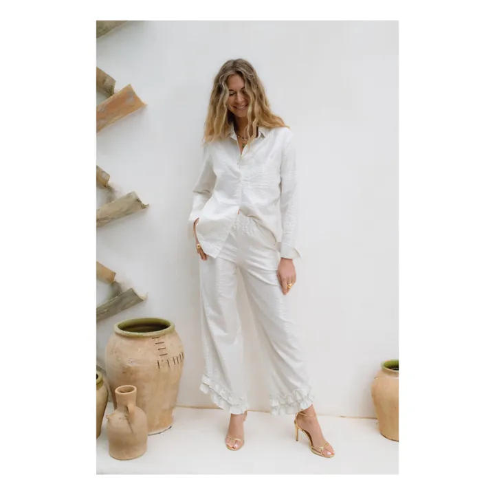 Pantalon Mojito Rayures Métallisées | Argenté- Image produit n°1