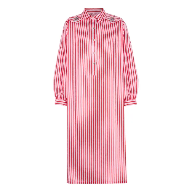 Bellini Striped Shirt Dress | Red