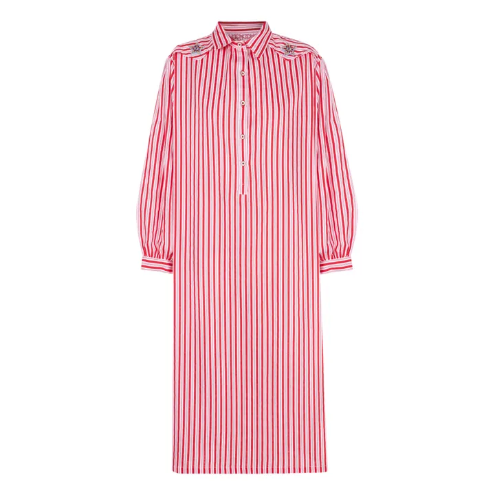 Bellini Striped Shirt Dress | Red- Product image n°0