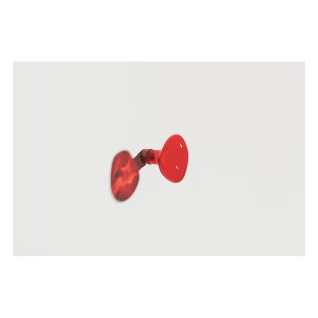 Glass coat hook Bubble small | Vermillion