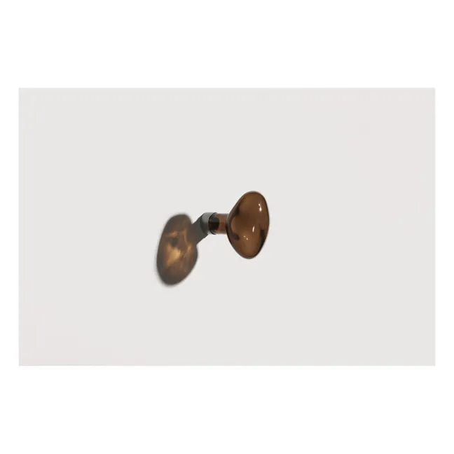 Glass coat hook Bubble small | Brown