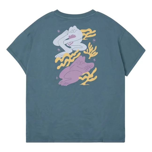 T-shirt Oversize Grenouille | Bleu canard