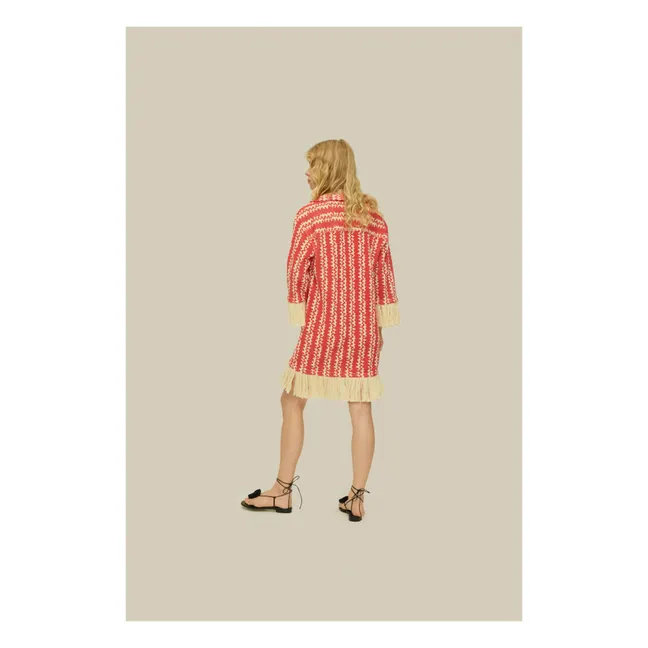 Vestido Aya Net Scribble | Rojo
