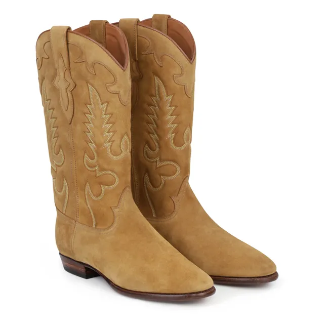 Midnight Suede Boots | Camel