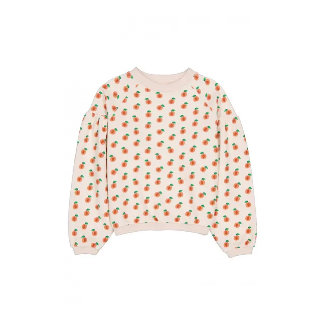Peach organic cotton sweatshirt | Cream