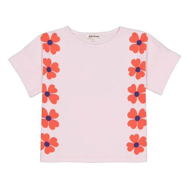 Organic Cotton Poppy T-Shirt | Pale pink