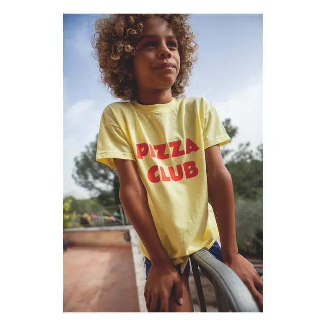 Augusto Pizza Club T-shirt | Lemon yellow