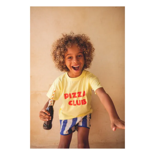 Augusto Pizza Club T-shirt | Lemon yellow