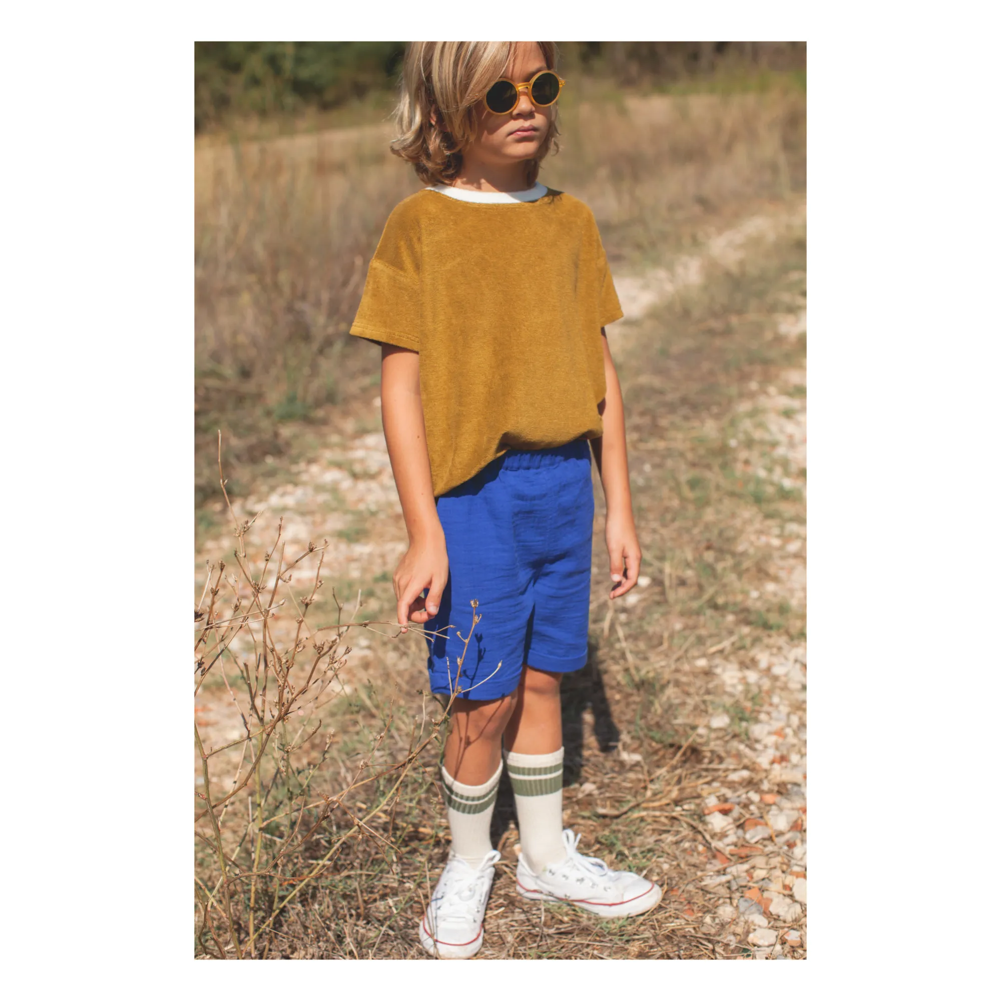 Marlot Paris Royal Blue Ernest Cotton Gauze Shorts X Smallable