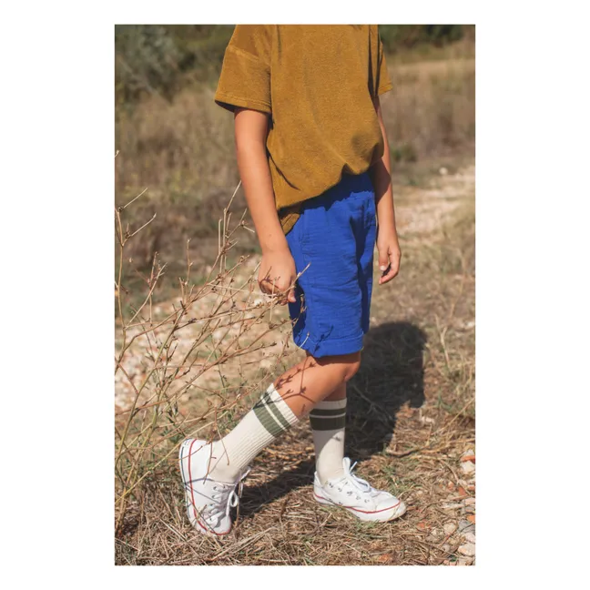 Pantalones cortos de gasa de algodón Ernest x Smallable | Azul Rey