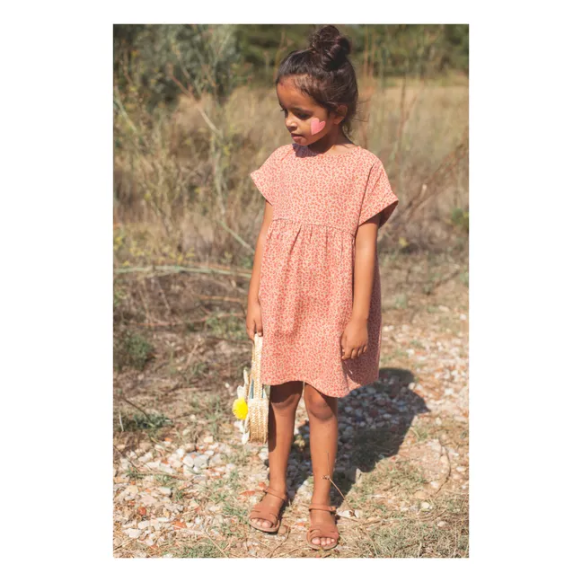 Molly Leopard Dress x Smallable | Powder pink