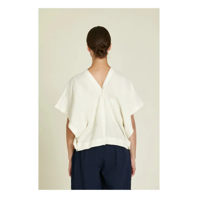 Origami Linen Top | Cream