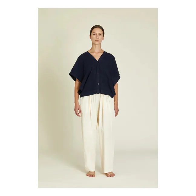 Top Origami Lin | Bleu marine