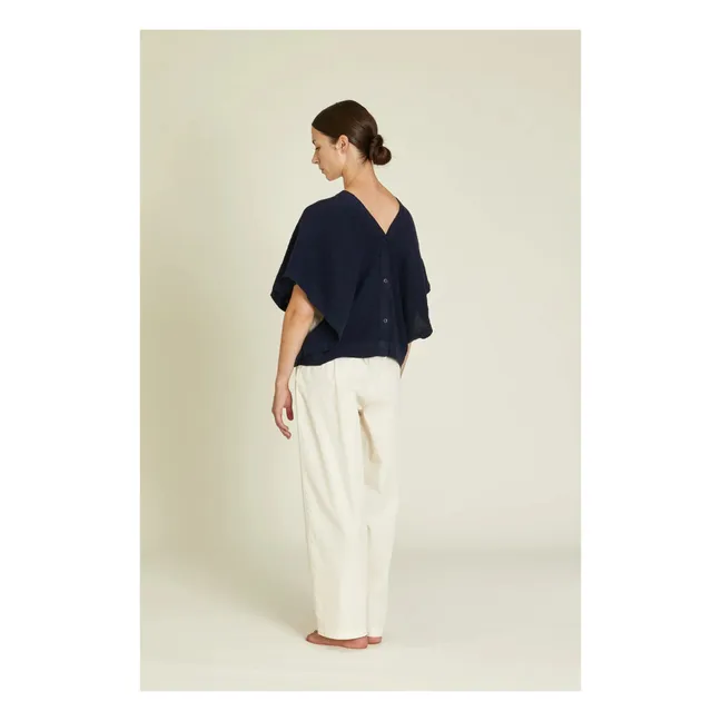 Top Origami Lin | Bleu marine