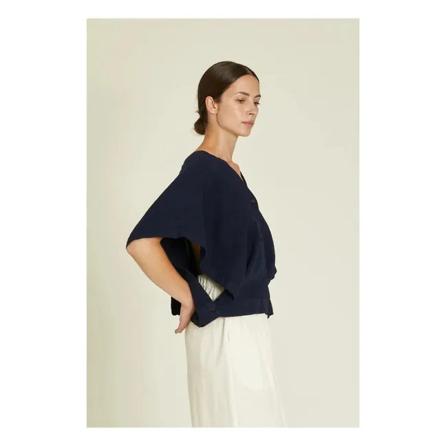 Top Origami Lin | Bleu marine
