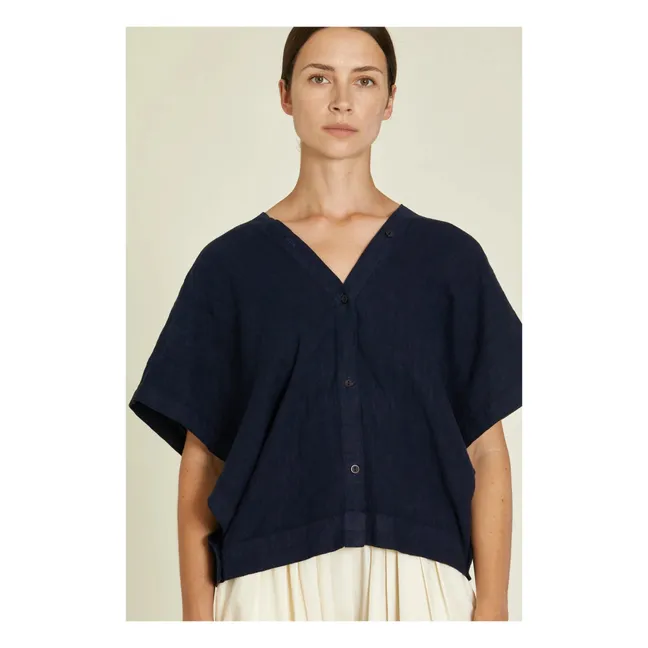 Top Origami Lin | Bleu marine