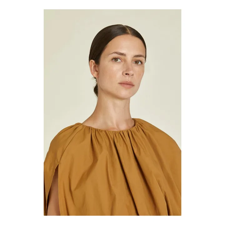 Robe Shell Popeline de Coton Bio | Camel- Image produit n°3