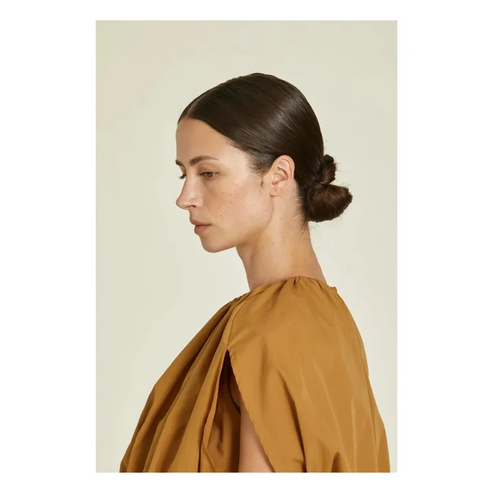 Robe Shell Popeline de Coton Bio | Camel- Image produit n°5