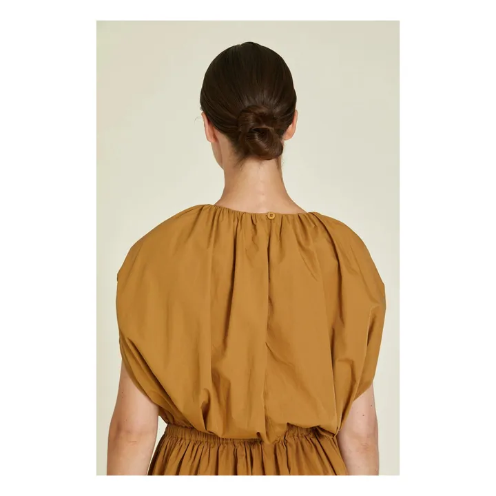 Robe Shell Popeline de Coton Bio | Camel- Image produit n°4