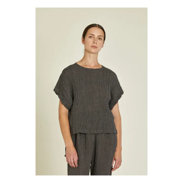 Top Basique Lin | Gris ardoise- Image produit n°0