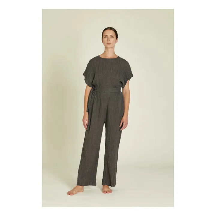 Top Basique Lin | Gris ardoise- Image produit n°1