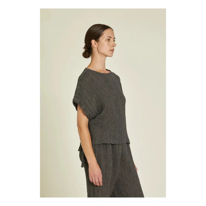 Top Basique Lin | Gris ardoise- Image produit n°4