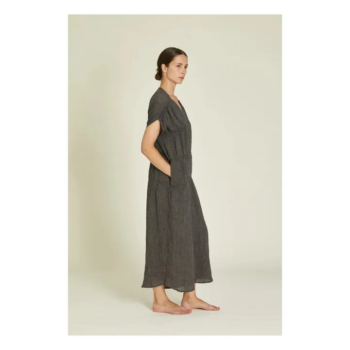 Robe Gem Lin | Gris ardoise- Image produit n°1