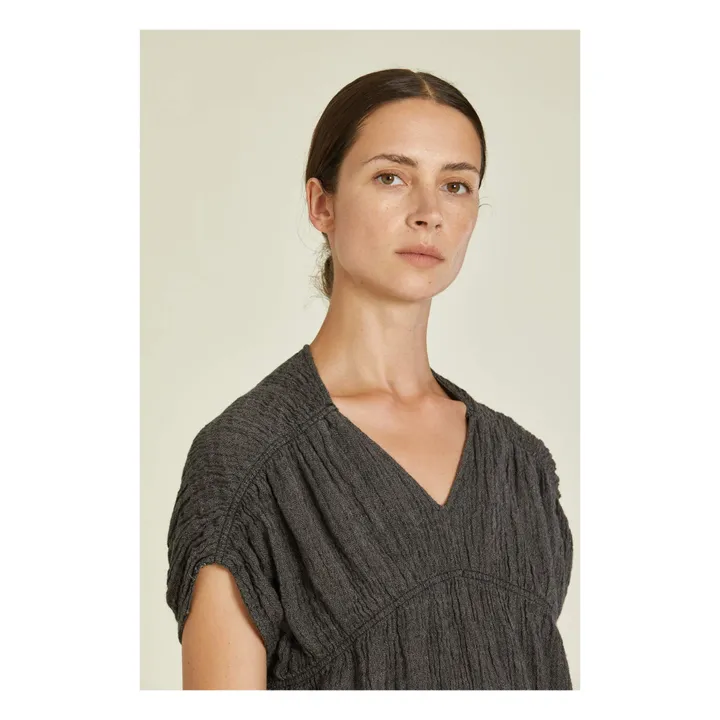 Robe Gem Lin | Gris ardoise- Image produit n°3