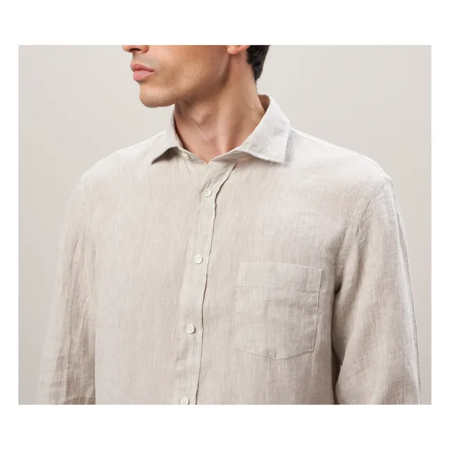 Camicia Paul in Lino Chambray | Sabbia