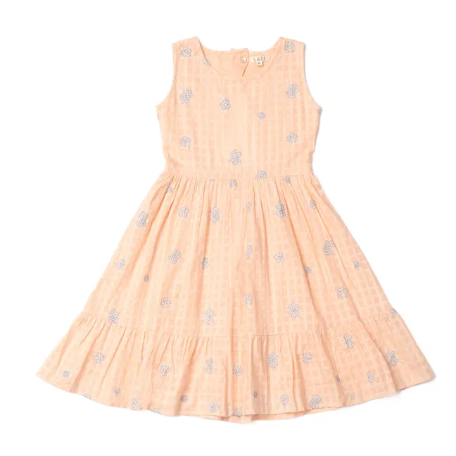 Robe Chloé Fleurie Brodée | Saumon