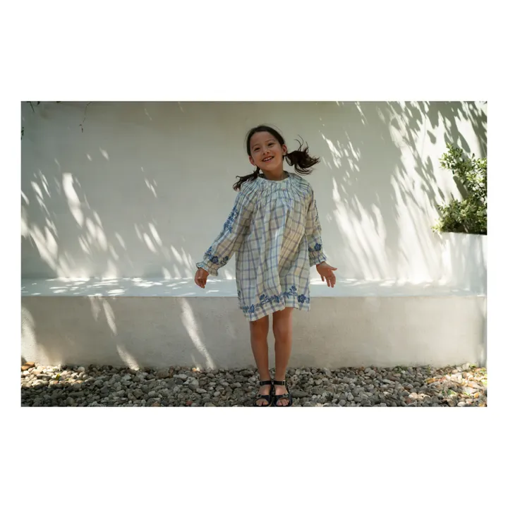 LALi TULIP DRESS, BLUE EMBROIDERY 4y
