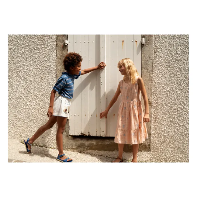 Robe Chloé Fleurie Brodée | Saumon