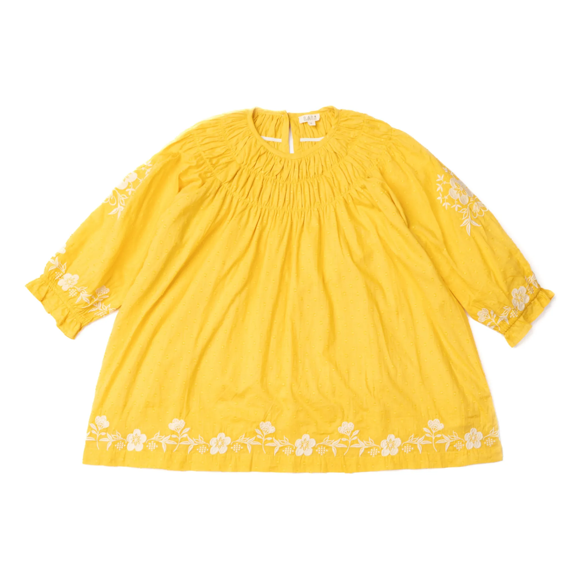 Lali Yellow Embroidered Tulip Dress
