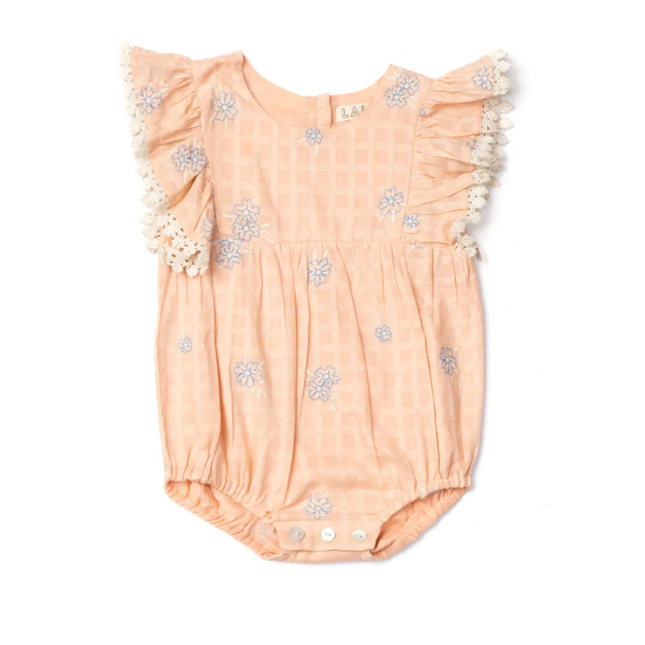 Lali Coral Flora Embroidered Romper