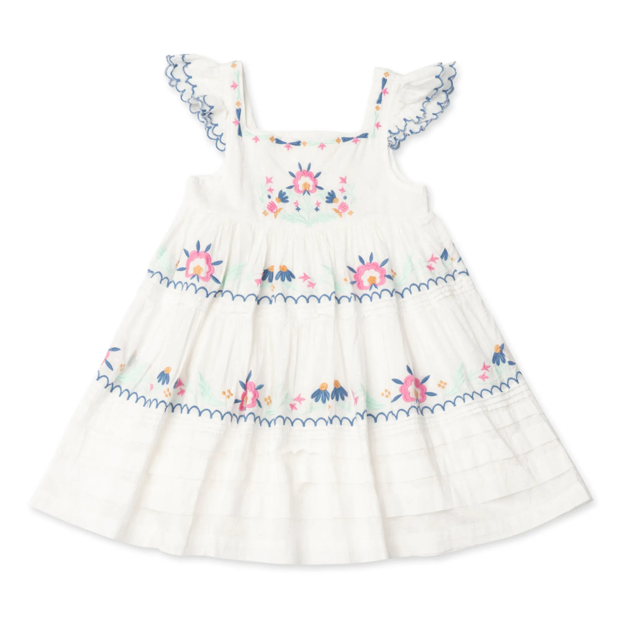 Lali Cream Nanette Embroidered Flower Dress