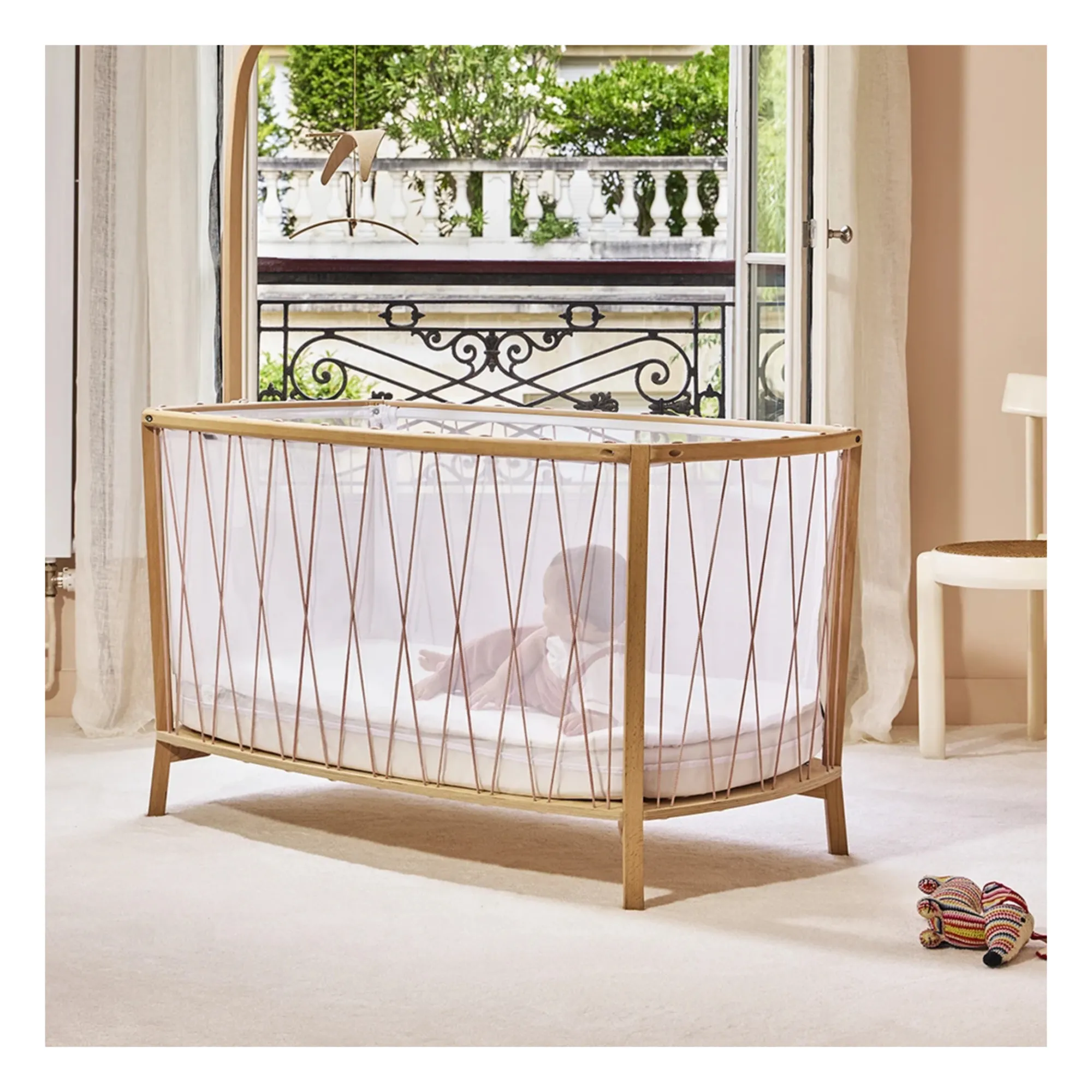 Lit bébé évolutif Kimi | Bois de rose- Image produit n°1
