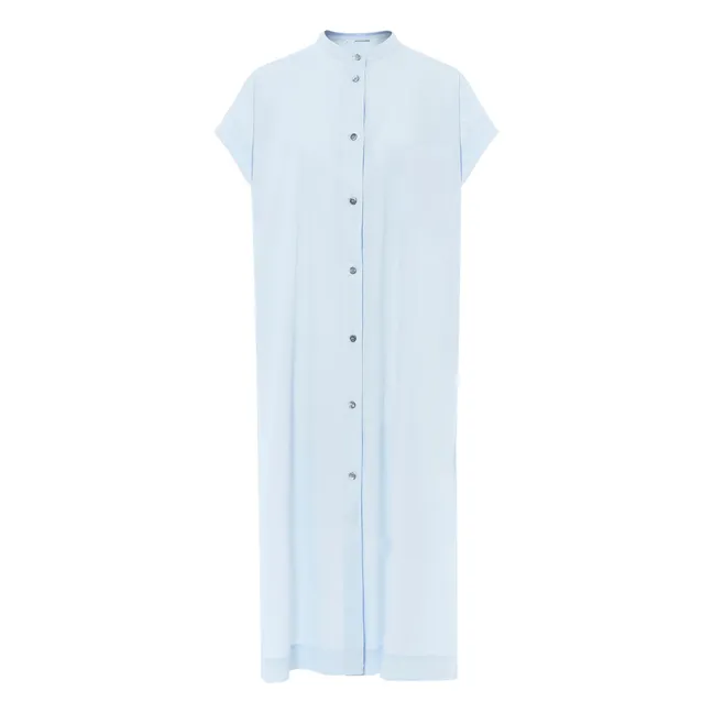 Cotton Poplin Shirt Dress | Light blue