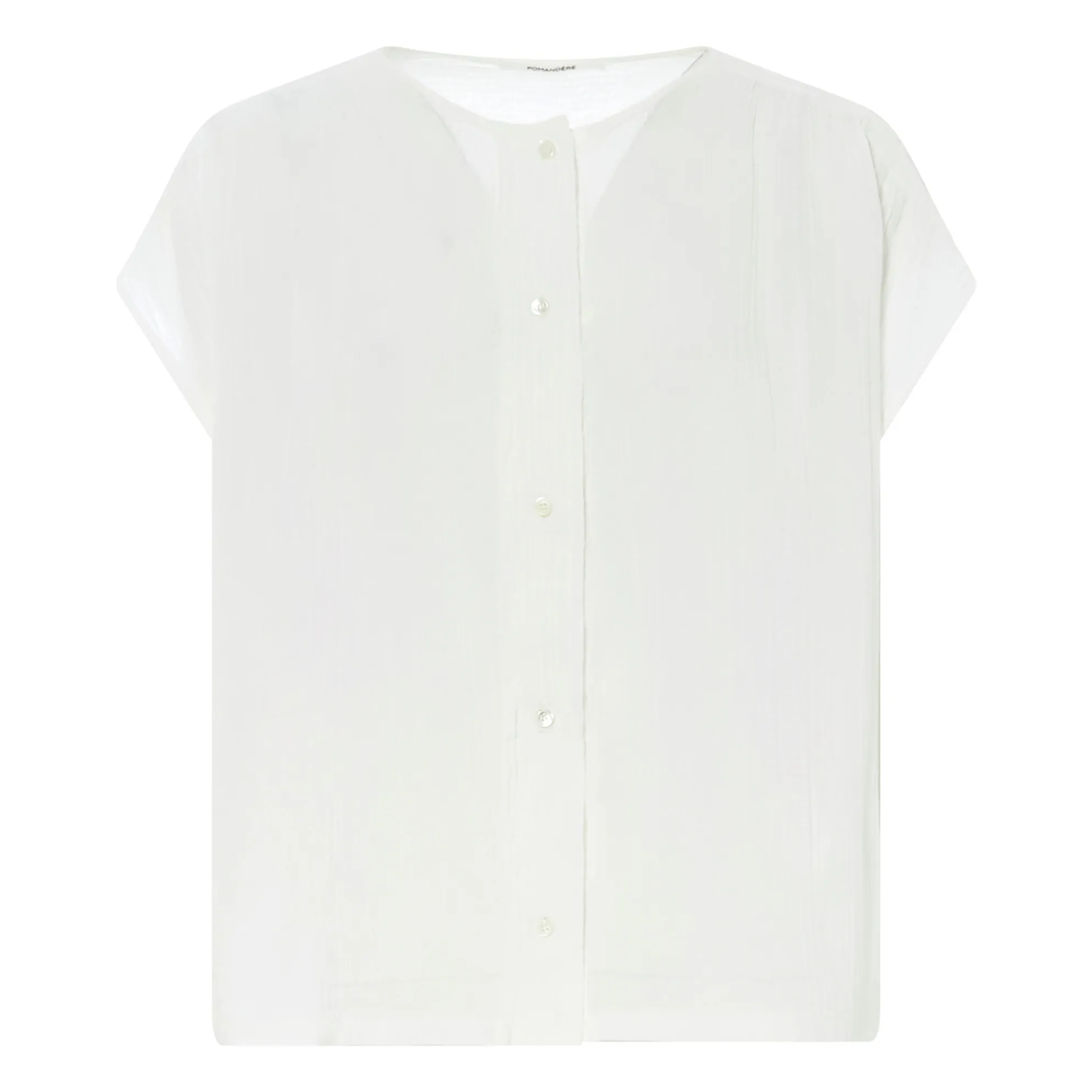 Pomandère White Cotton Gauze Blouse