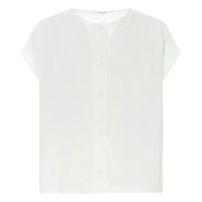 Cotton gauze blouse | White