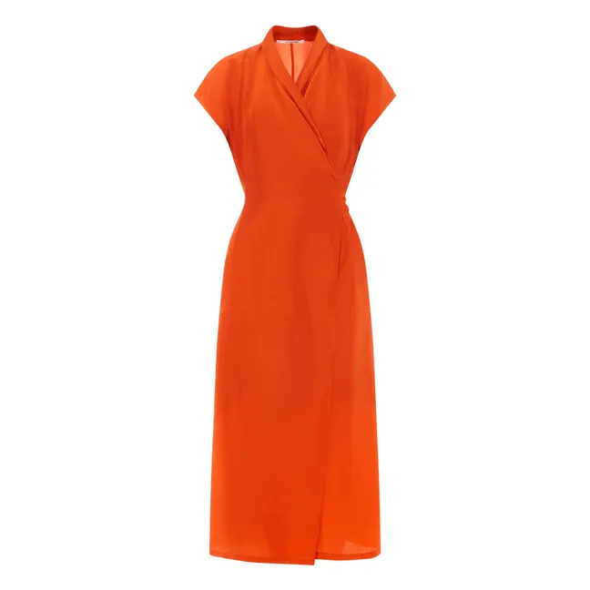 Silk Wallet Dress | Orange