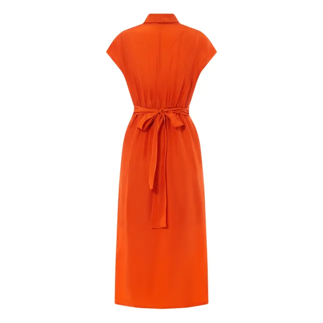 Kleid Portemonnaie Seide | Orange