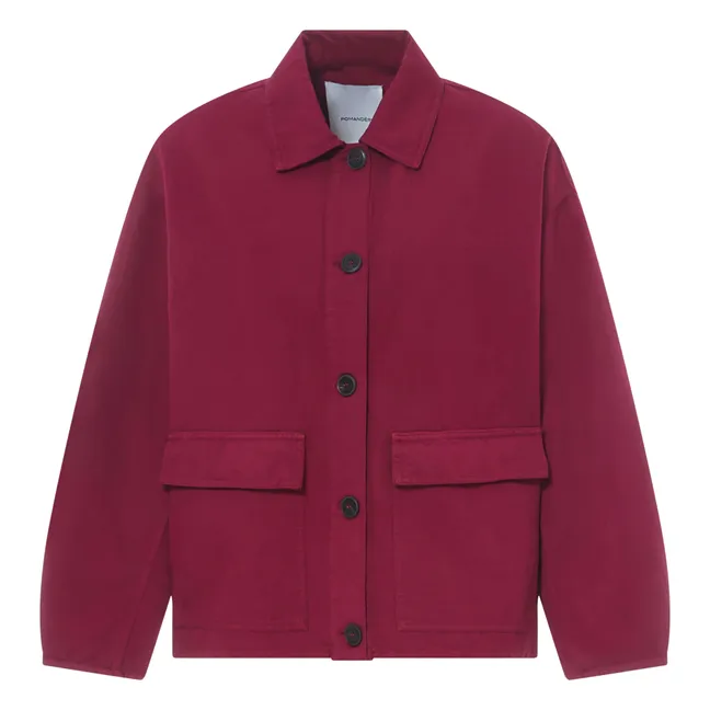 Cotton and linen jacket | Plum