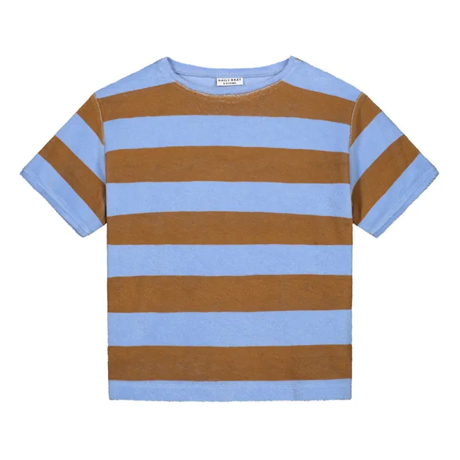 Terry Stripe T-Shirt | Light blue
