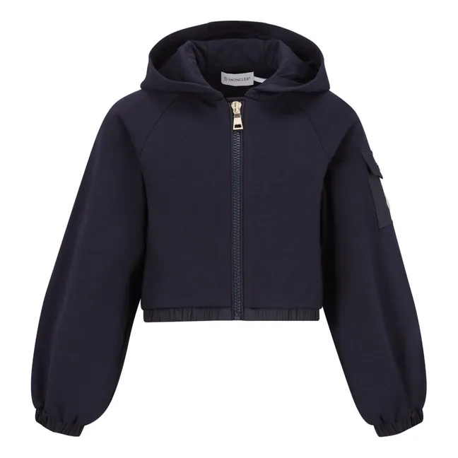 Zip Up Hooded Jacket | Navy blue